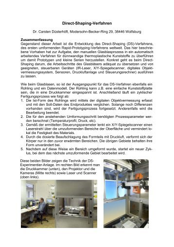 Direct-Shaping-Verfahren - Kaiser Friedrich Forschungspreis