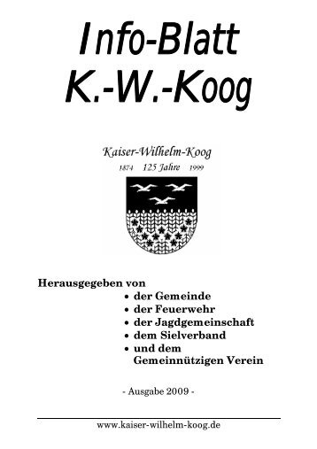 INFO- BLATT - Gemeinde Kaiser - Wilhelm - Koog
