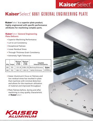 6061 General enGineerinG Plate - Kaiser Aluminum