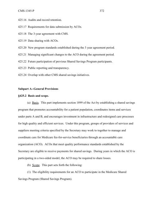 (ACO) regulations - American Society of Anesthesiologists