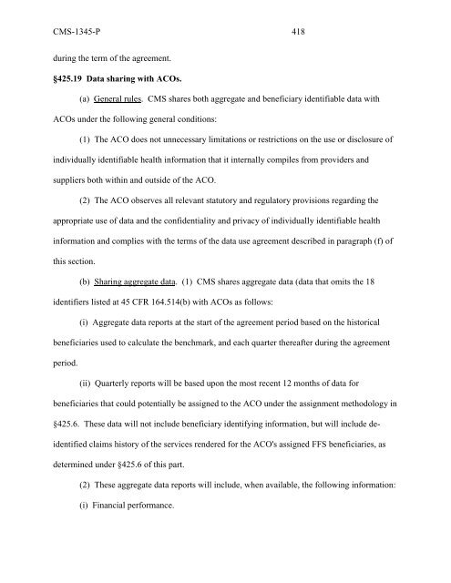 (ACO) regulations - American Society of Anesthesiologists