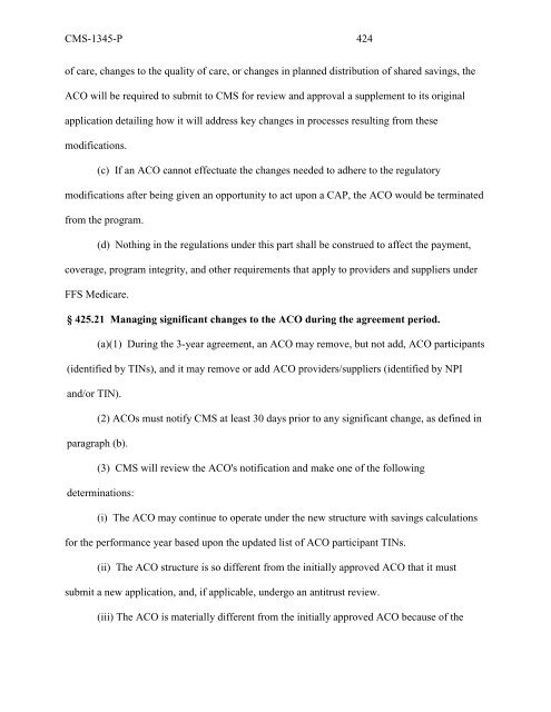 (ACO) regulations - American Society of Anesthesiologists