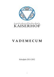 vademecum - Landeshotelfachschule Kaiserhof