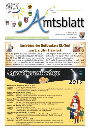 Ausgabe Nr. 45 vom 07.11.2013 - Verbandsgemeinde ...