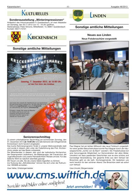 Ausgabe Nr. 48 vom 28.11.2013 - Verbandsgemeinde ...