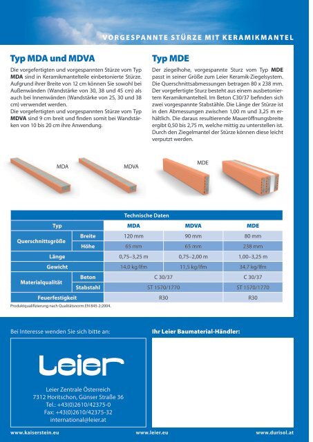 LEIER Keramik-Ziegelsystem als PDF File (ca. 9.50 MB)