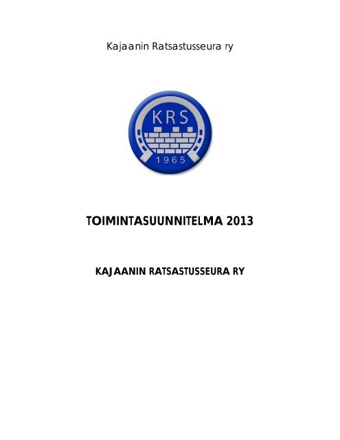 TOIMINTASUUNNITELMA 2013 - KRS