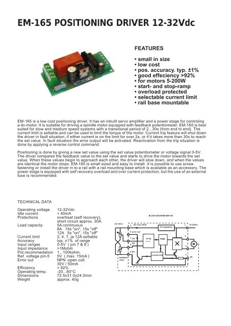 EM-165 POSITIONING DRIVER 12-32Vdc