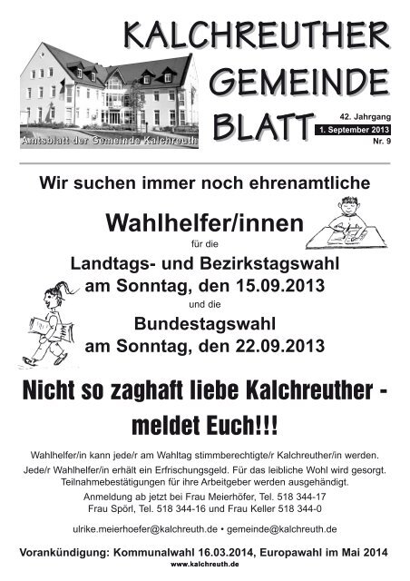 Aktuelles Amtsblatt - Gemeinde Kalchreuth