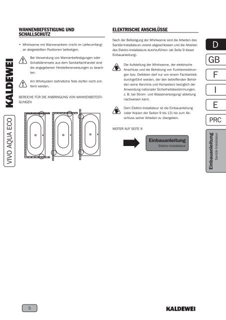 Installationsanleitung - Kaldewei