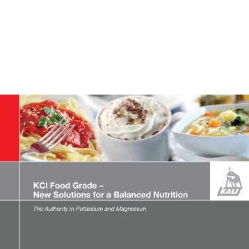 KCl Food Grade â New Solutions for a Balanced ... - K+S KALI GmbH