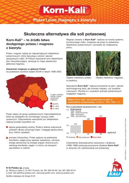 Skuteczna alternatywa dla soli potasowej - K+S KALI GmbH