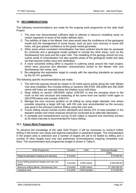 Geology and mineralisation of the Mewet Vein, Jelai Gold Project ...