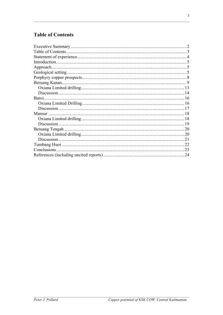 Copper potential of KSK COW - Kalimantan Gold Corporation Limited