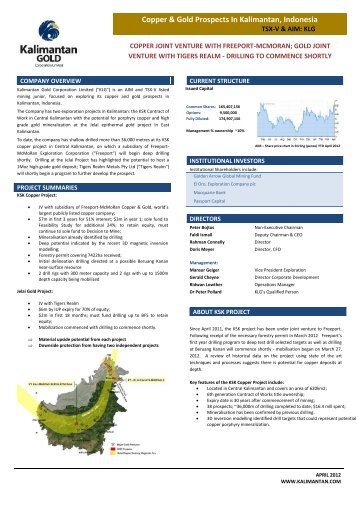 Copper & Gold Prospects In Kalimantan, Indonesia