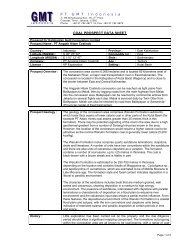 PTGMTI ndonesia COAL PROSPECT DATA SHEET - Kalimantan ...