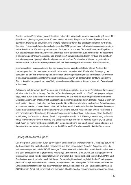 DOSB I Bericht des Präsidiums - Der Deutsche Olympische Sportbund