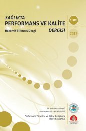 PERFORMANS VE KALÄ°TE - SaÄlÄ±kta Kalite ve Akreditasyon Daire ...