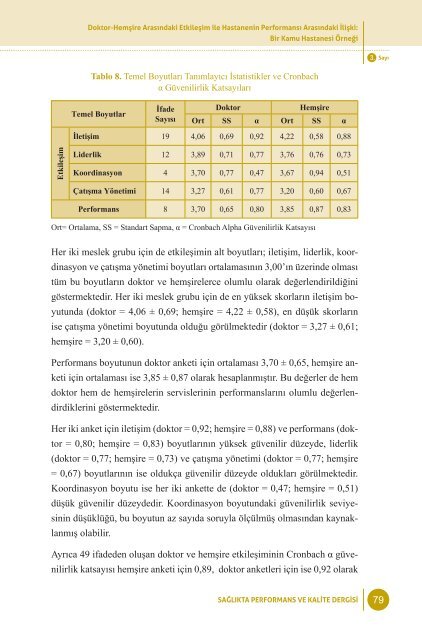 PERFORMANS VE KALÄ°TE - SaÄlÄ±kta Kalite ve Akreditasyon Daire ...