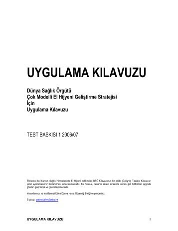 uygulama kÄ±lavuzu - SaÄlÄ±k BakanlÄ±ÄÄ±