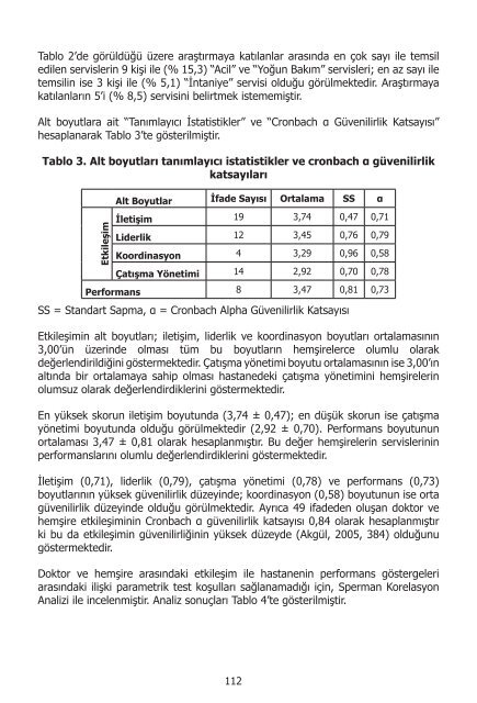 I. UluslararasÄ± SaÄlÄ±kta Performans ve Kalite Kongresi Bildiriler ...