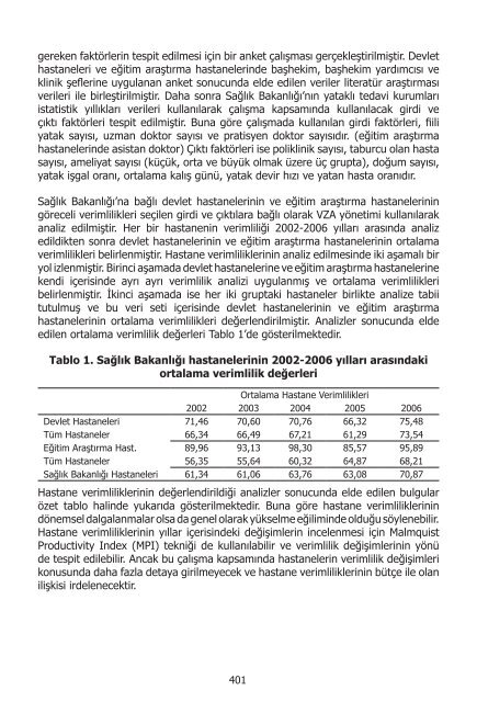 I. UluslararasÄ± SaÄlÄ±kta Performans ve Kalite Kongresi Bildiriler ...