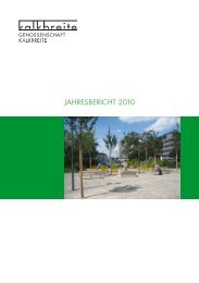 JAHRESBERICHT 2010 - Genossenschaft Kalkbreite