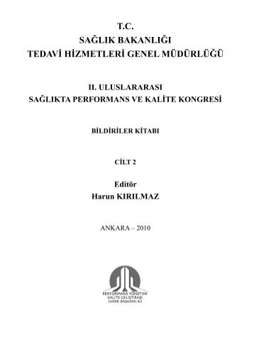 CÄ°LT 2 .indd - SaÄlÄ±kta Kalite ve Akreditasyon Daire BaÅkanlÄ±ÄÄ± ...