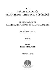 II. UluslararasÄ± SaÄlÄ±kta Performans ve Kalite Kongresi Bildiriler