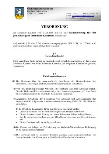 Kanalordnung - .PDF - Kallham