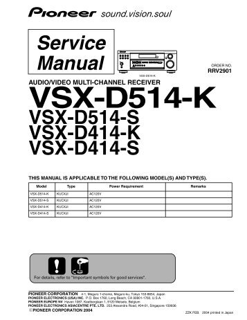 audio/video multi-channel receiver vsx-d514-k