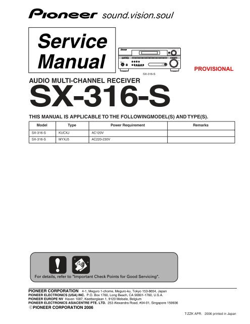 audio multi-channel receiver sx-316-s