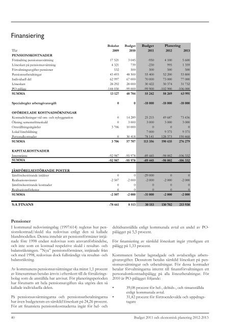 Budget 2011-2013 - Kalmar kommun