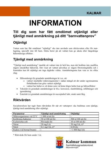 Icke tjanligt vatten info - Kalmar kommun