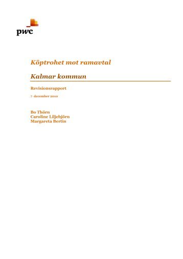 2. Köptrohet mot ramavtal - Kalmar kommun