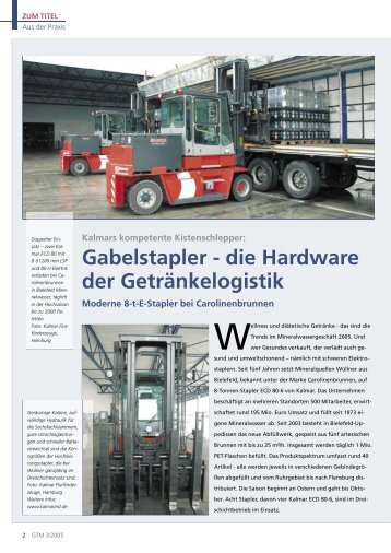 Gabelstapler - die Hardware der Getränkelogistik