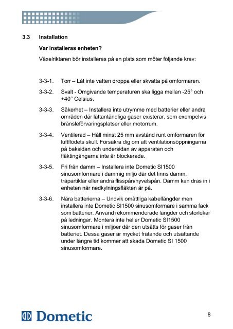 E31-10 Dometic inverter SI-1500.pdf - KAMA Fritid