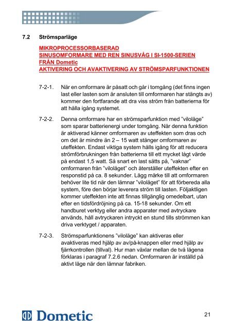 E31-10 Dometic inverter SI-1500.pdf - KAMA Fritid