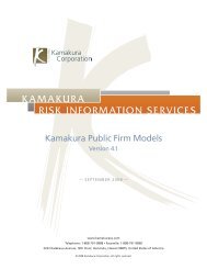 KAMAKURA RISK INFORMATION SERVICES - Kamakura Corporation