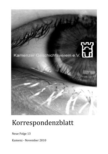 Korrespondenzblatt - Kamenzer Geschichtsverein e.V.