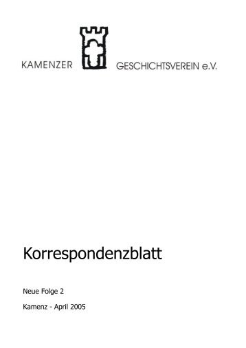 Korrespondenzblatt - Kamenzer-geschichtsverein.de