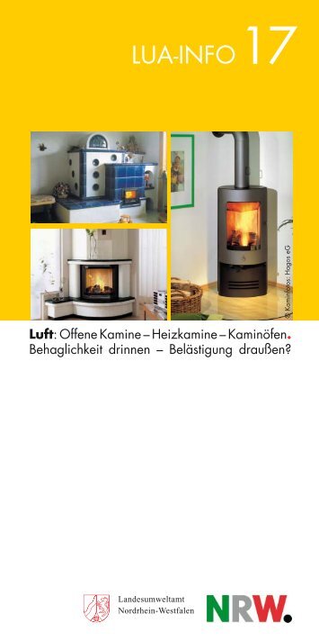 Offene Kamine, Heizkamine, KaminÃ¶fen - LANUV NRW