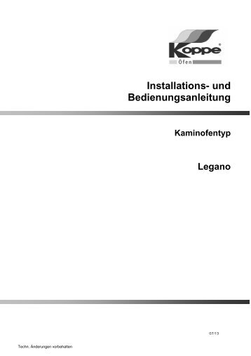 Installations- und Bedienungsanleitung - Kaminkaufhaus