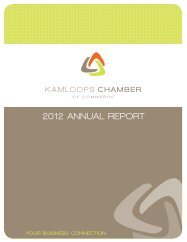 2012 ANNUAL REPORT - Kamloops Chamber of Commerce