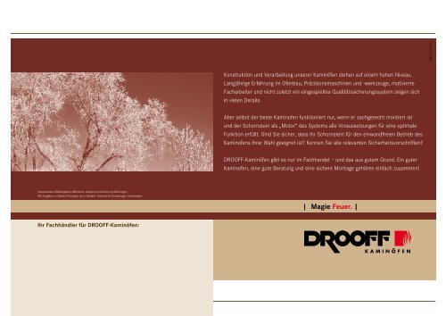 DROOFF Produktkatalog 2011 - Kaminofen Hersteller