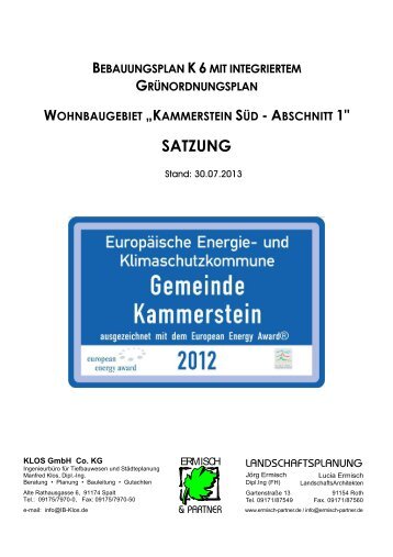 SATZUNG - Gemeinde Kammerstein