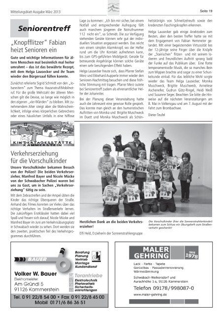 Mitteilungsblatt März 2013 (PDF) - Gemeinde Kammerstein