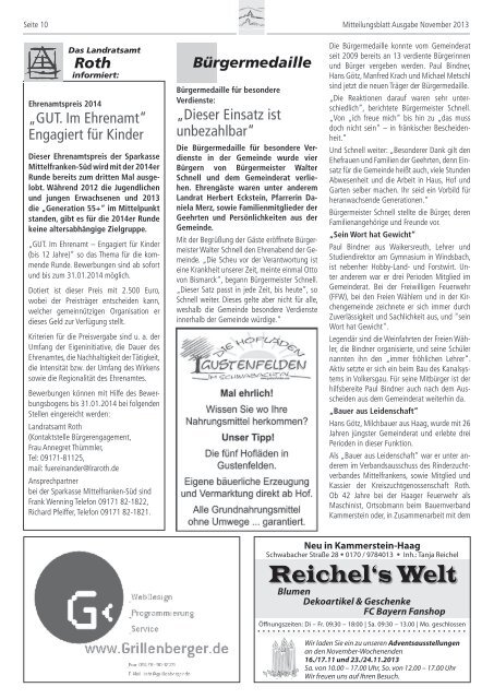 Mitteilungsblatt November 2013 (PDF) - Gemeinde Kammerstein