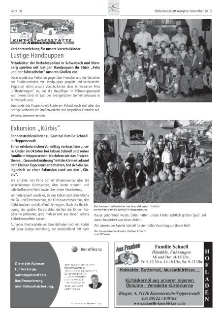 Mitteilungsblatt November 2013 (PDF) - Gemeinde Kammerstein