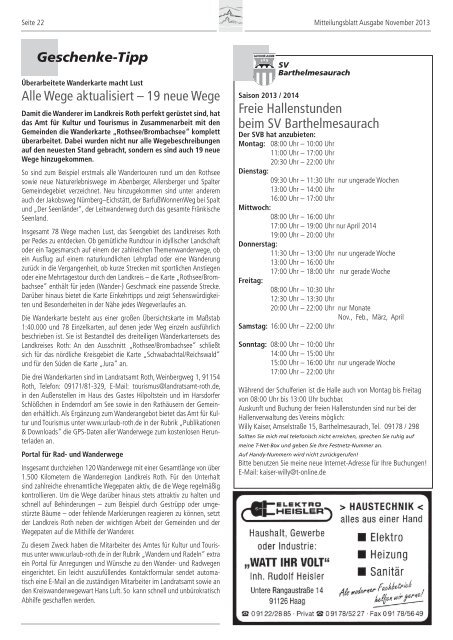 Mitteilungsblatt November 2013 (PDF) - Gemeinde Kammerstein